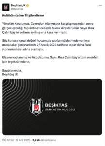 Besiktas Resmi Twitter Hesabı Gece Yarısı Operasyonuyla Samet Aybaba Brad Friedel'ın kulüple ilgili ilişkisinin aynı anda kesildiğini açıkladı.